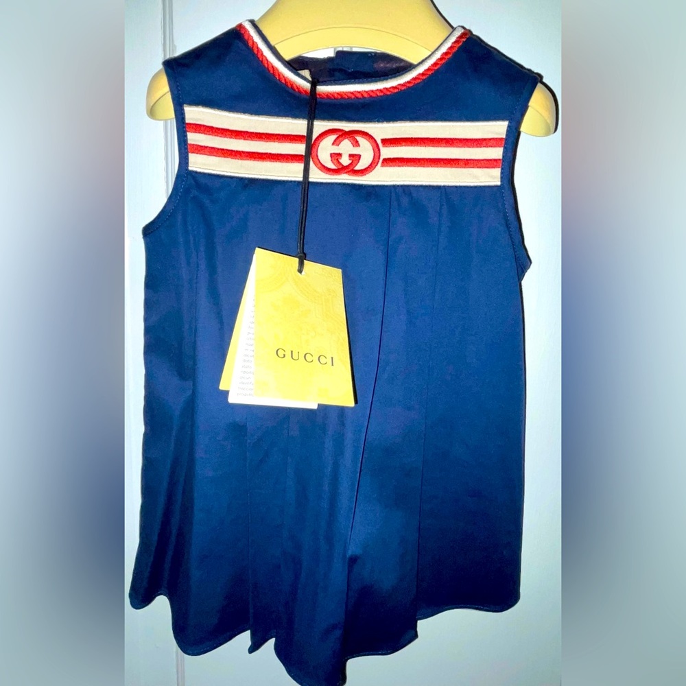 Gucci Kids Navy Dress 6/9 Months